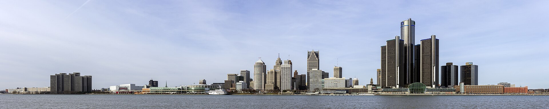Detroit skyline representing American economic research